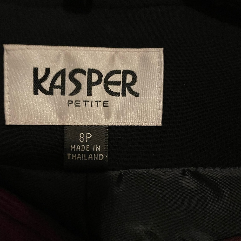 Kasper Black and Purple Blazer with Notched Lapeland and skirt - Picture 3 of 6